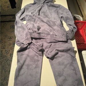 GAP Gray Tie-Dye Vintage Soft Hoodie/Jogger Sweatsuit Set